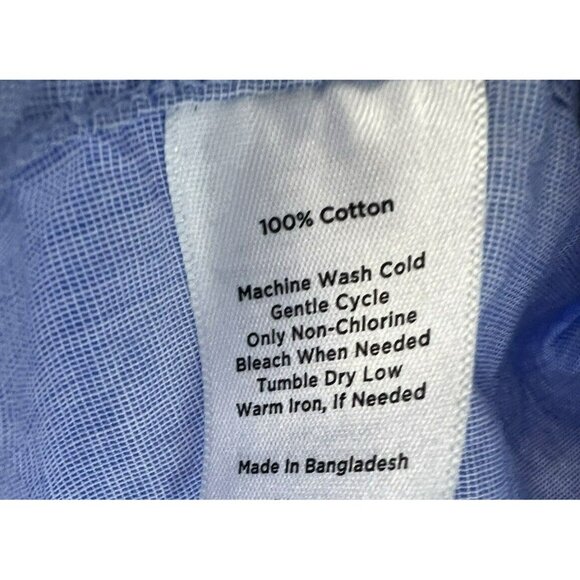 Talbots Women's Blouse Top Size XL Button Up Long Sleeve Blue 100% Cotton Office - Picture 5 of 7